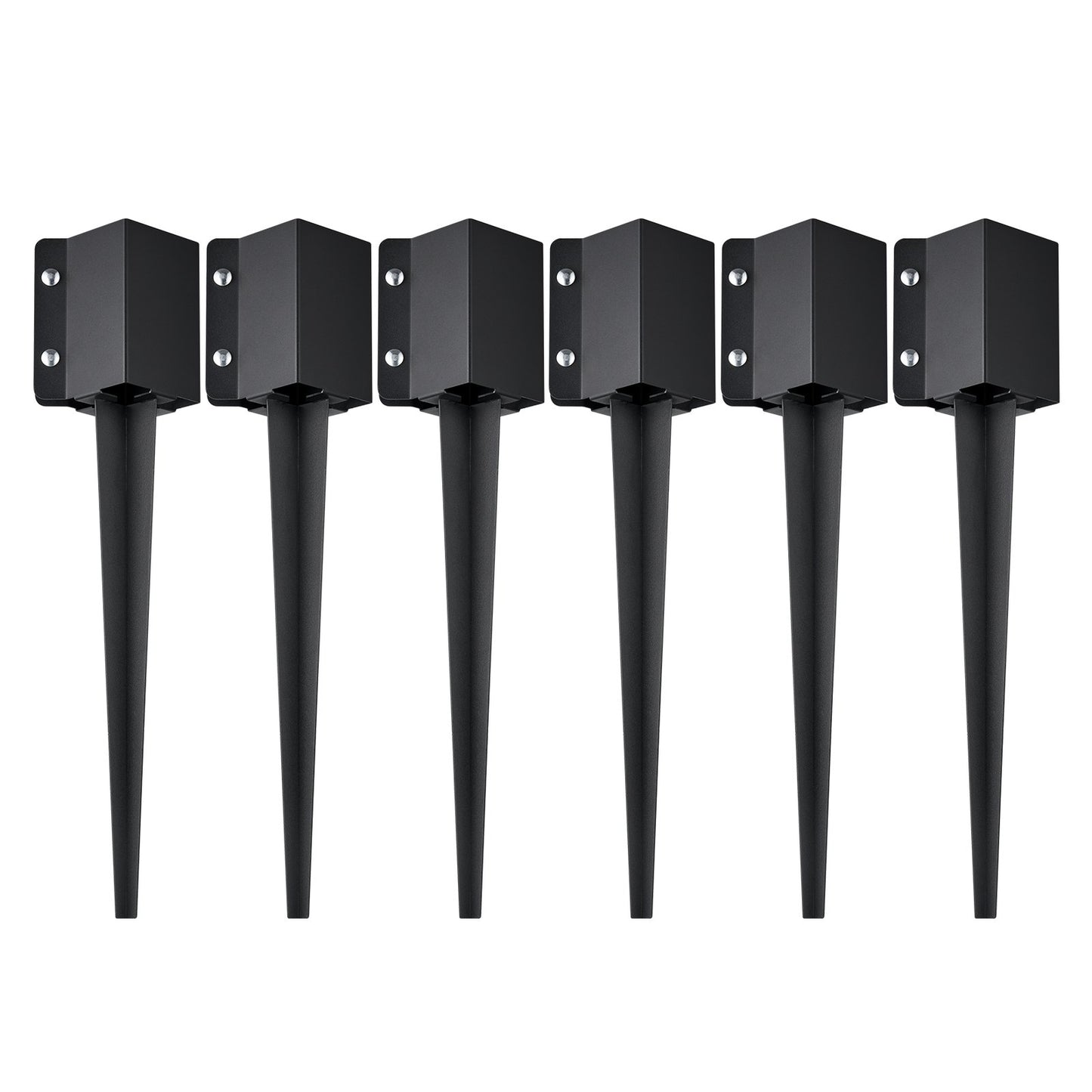 Fence Post Anchor Ground Spike 6 Pack 24 x 4 x 4 In Metal Fence Stakes V952-FXDD35YC24YCUQSQCV0