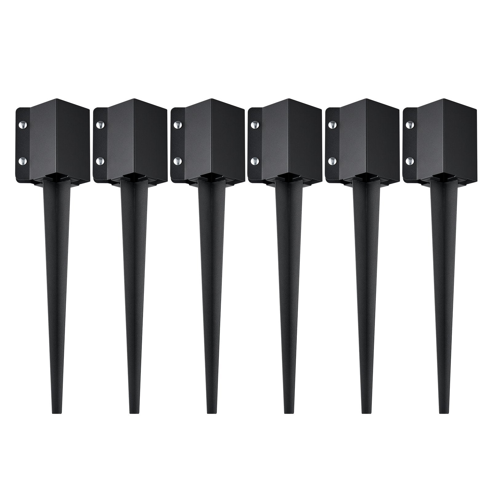 Fence Post Anchor Ground Spike 6 Pack 24 x 4 x 4 In Metal Fence Stakes V952-FXDD35YC24YCUQSQCV0