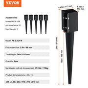Fence Post Anchor Ground Spike 6 Pack 24 x 4 x 4 In Metal Fence Stakes V952-FXDD35YC24YCUQSQCV0