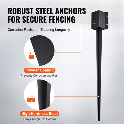 Fence Post Anchor Ground Spike 4 Pack 36 x 4 x 4 In Metal Fence Stakes V952-FXDD35YC36YCP7NVLV0