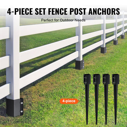 Fence Post Anchor Ground Spike 4 Pack 36 x 4 x 4 In Metal Fence Stakes V952-FXDD35YC36YCP7NVLV0