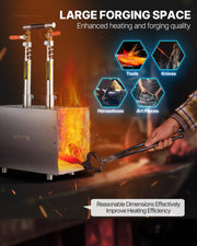 Portable Propane Forge, 2 Burners, 2600 degrees F Tool and Knife Making Blacksmithing Farrier Forge, Large V952-FXDZL2GHQSYMG2IQU001V0