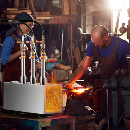Portable Propane Forge, 3 Burner Farrier Forge, 2600 degrees F Tool and Knife Making Blacksmithing Gas Forge, V952-FXDZL3GSYMGJSUTBGV0