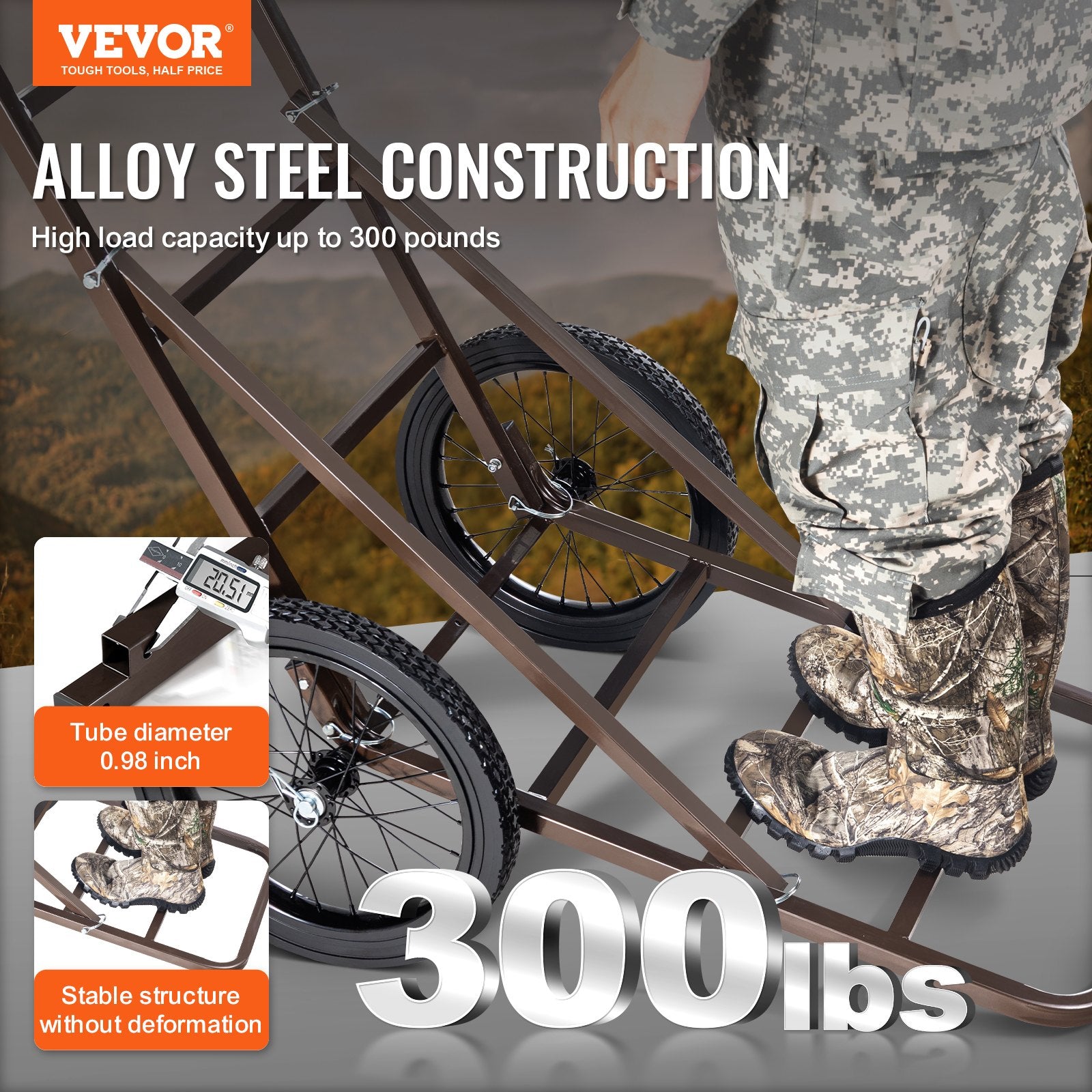 Folding Deer Cart Game Hauler Utility Gear Dolly 300 LBS Capacity V952-FXGKSLYXCFGZTL43UV0