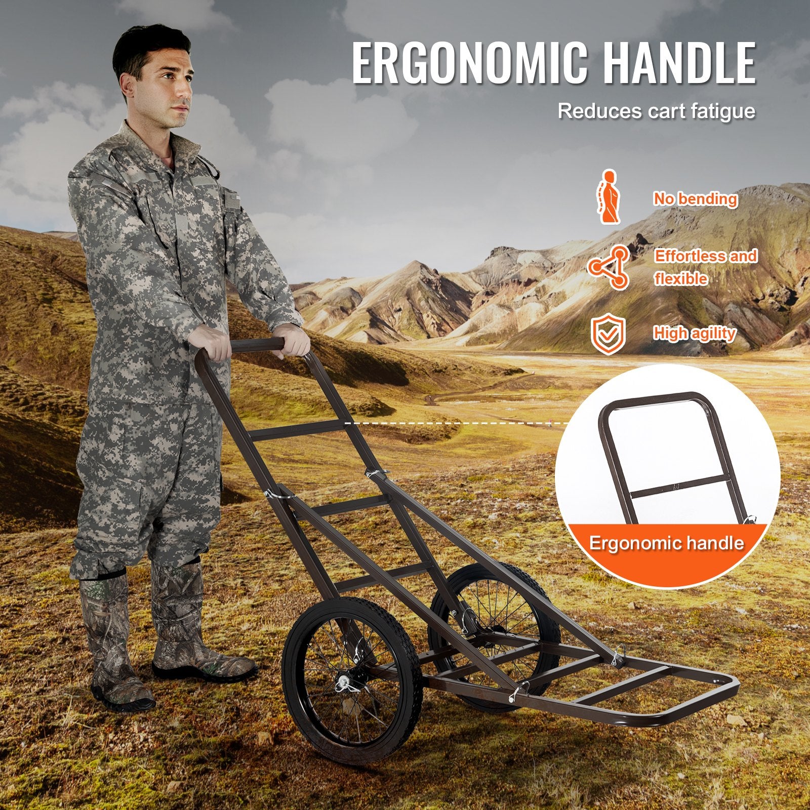 Folding Deer Cart Game Hauler Utility Gear Dolly 300 LBS Capacity V952-FXGKSLYXCFGZTL43UV0