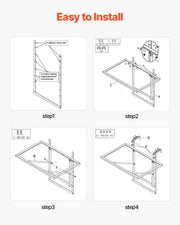 Balcony Hanging Table, 610 x 410 mm Metal Folding Balcony Railing Table, Outdoor Balcony Bar Table for V952-FXGZJS19INCHGLWKXV0