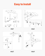 Balcony Hanging Table, 595 x 400 mm Folding Balcony Railing Table, Outdoor Balcony Bar Table for Railings, V952-FXGZSM25INCHDZVCRV0