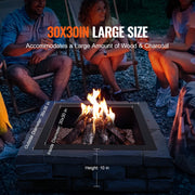 Fire Pit Ring, 36x36 in Outer/30x30 in Inner Diameter, 10inch Height Square Fire Pit Insert, Heavy Duty V952-FXHH30INCH15XENIBV0