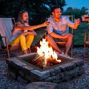 Fire Pit Ring, 36x36 in Outer/30x30 in Inner Diameter, 10inch Height Square Fire Pit Insert, Heavy Duty V952-FXHH30INCH15XENIBV0