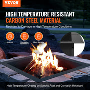 Fire Pit Ring, 42x42 in Outer/36x36 in Inner Diameter, 10inch Height Square Fire Pit Insert, Heavy Duty V952-FXHH36INCH15QV13SV0