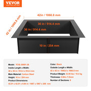 Fire Pit Ring, 42x42 in Outer/36x36 in Inner Diameter, 10inch Height Square Fire Pit Insert, Heavy Duty V952-FXHH36INCH15QV13SV0
