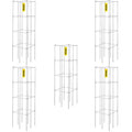 Tomato Cages, 30 x 30 x 117 cm, 5 Packs Square Plant Support Cages, Silver PVC-Coated Steel Tomato Towers for V952-FXKZDFQZZ1246265OV0