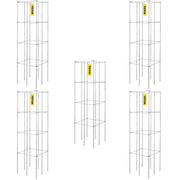 Tomato Cages, 30 x 30 x 117 cm, 5 Packs Square Plant Support Cages, Silver PVC-Coated Steel Tomato Towers for V952-FXKZDFQZZ1246265OV0