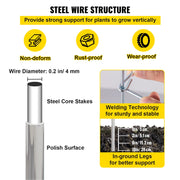 Tomato Cages, 30 x 30 x 117 cm, 5 Packs Square Plant Support Cages, Silver PVC-Coated Steel Tomato Towers for V952-FXKZDFQZZ1246265OV0