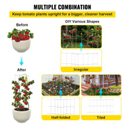 Tomato Cages, 30 x 30 x 117 cm, 5 Packs Square Plant Support Cages, Silver PVC-Coated Steel Tomato Towers for V952-FXKZDFQZZ1246265OV0