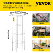 Tomato Cages, 30 x 30 x 117 cm, 5 Packs Square Plant Support Cages, Silver PVC-Coated Steel Tomato Towers for V952-FXKZDFQZZ1246265OV0