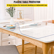 Plastic Table Cover 101.6 x 182.8 cm, 1.5 mm Thick Clear Table Protector, Rectangle Clear Desk Mat, V952-FXPVC15MM40728L6GV0