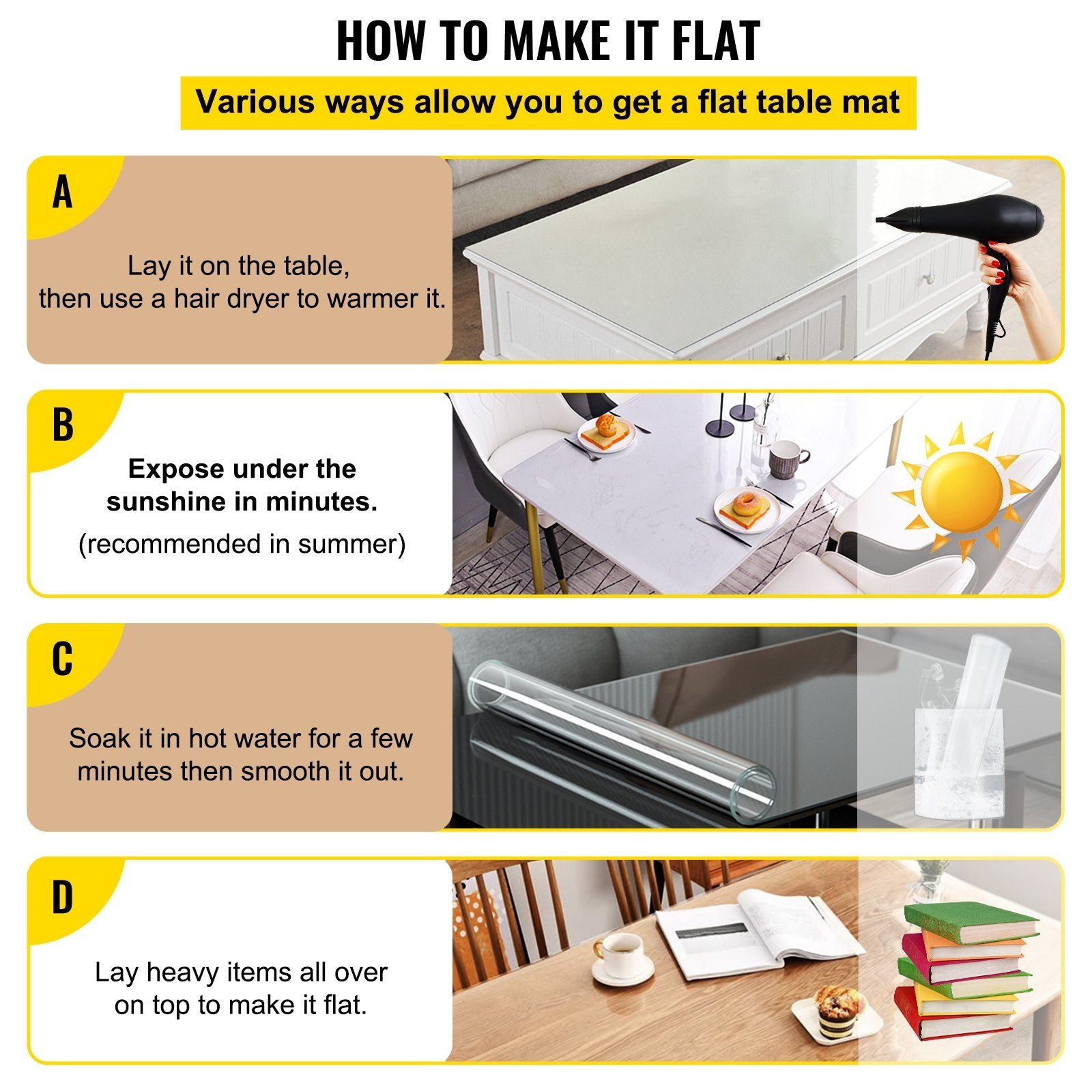 Plastic Table Cover 101.6 x 182.8 cm, 1.5 mm Thick Clear Table Protector, Rectangle Clear Desk Mat, V952-FXPVC15MM40728L6GV0