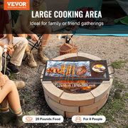 X-Marks Fire Pit Grill Grate, Rectangle Cooking Grate, Heavy Duty Steel Campfire BBQ Grill Grid with Handle & V952-FXSKKWCHS3215H99QV0
