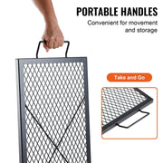 X-Marks Fire Pit Grill Grate, Rectangle Cooking Grate, Heavy Duty Steel Campfire BBQ Grill Grid with Handle & V952-FXSKKWCHS3215H99QV0