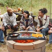 X-Marks Fire Pit Grill Grate, Rectangle Cooking Grate, Heavy Duty Steel Campfire BBQ Grill Grid with Handle & V952-FXSKKWCHS3215H99QV0