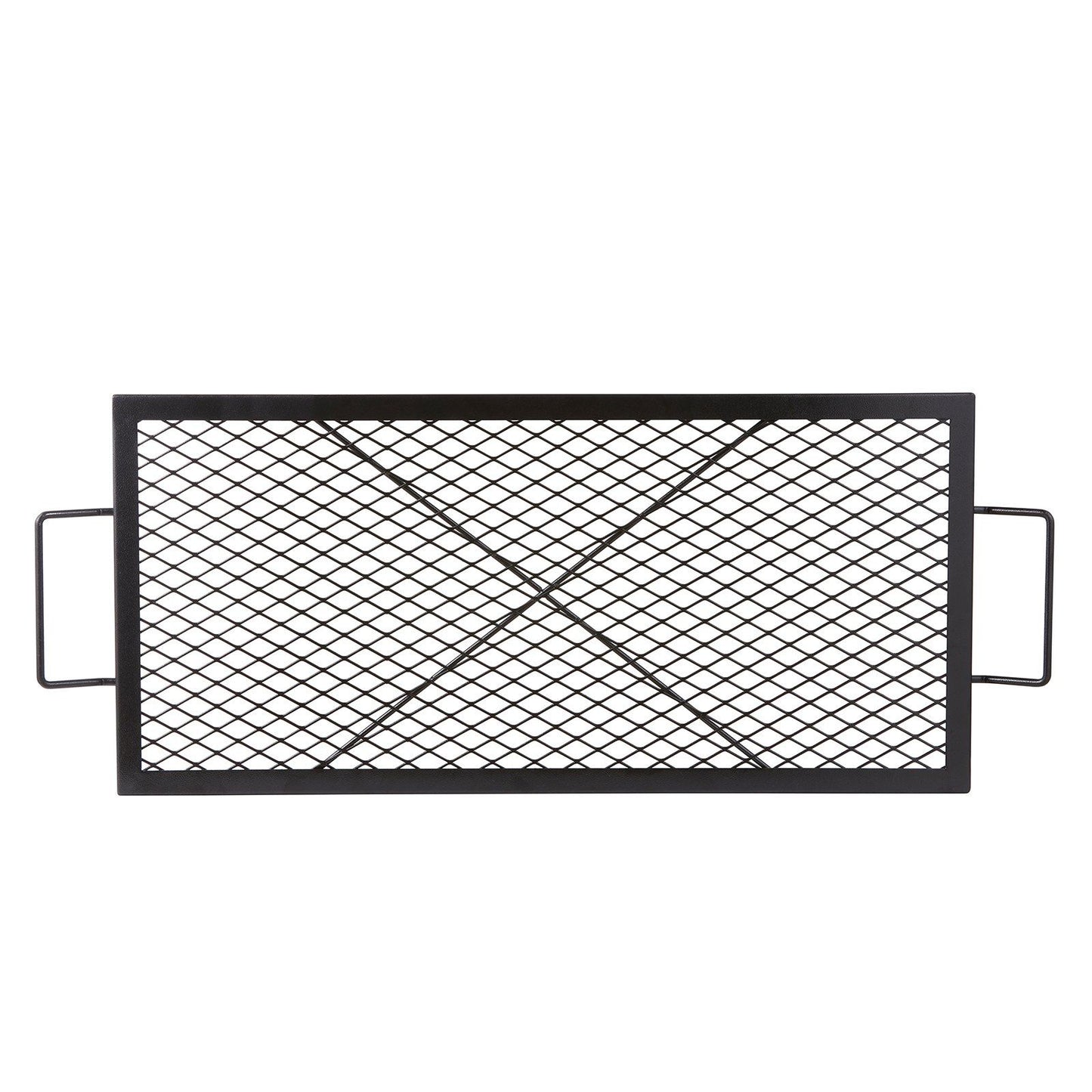 X-Marks Fire Pit Grill Grate, Rectangle Cooking Grate, Heavy Duty Steel Campfire BBQ Grill Grid with Handle & V952-FXSKKWCHS3215H99QV0