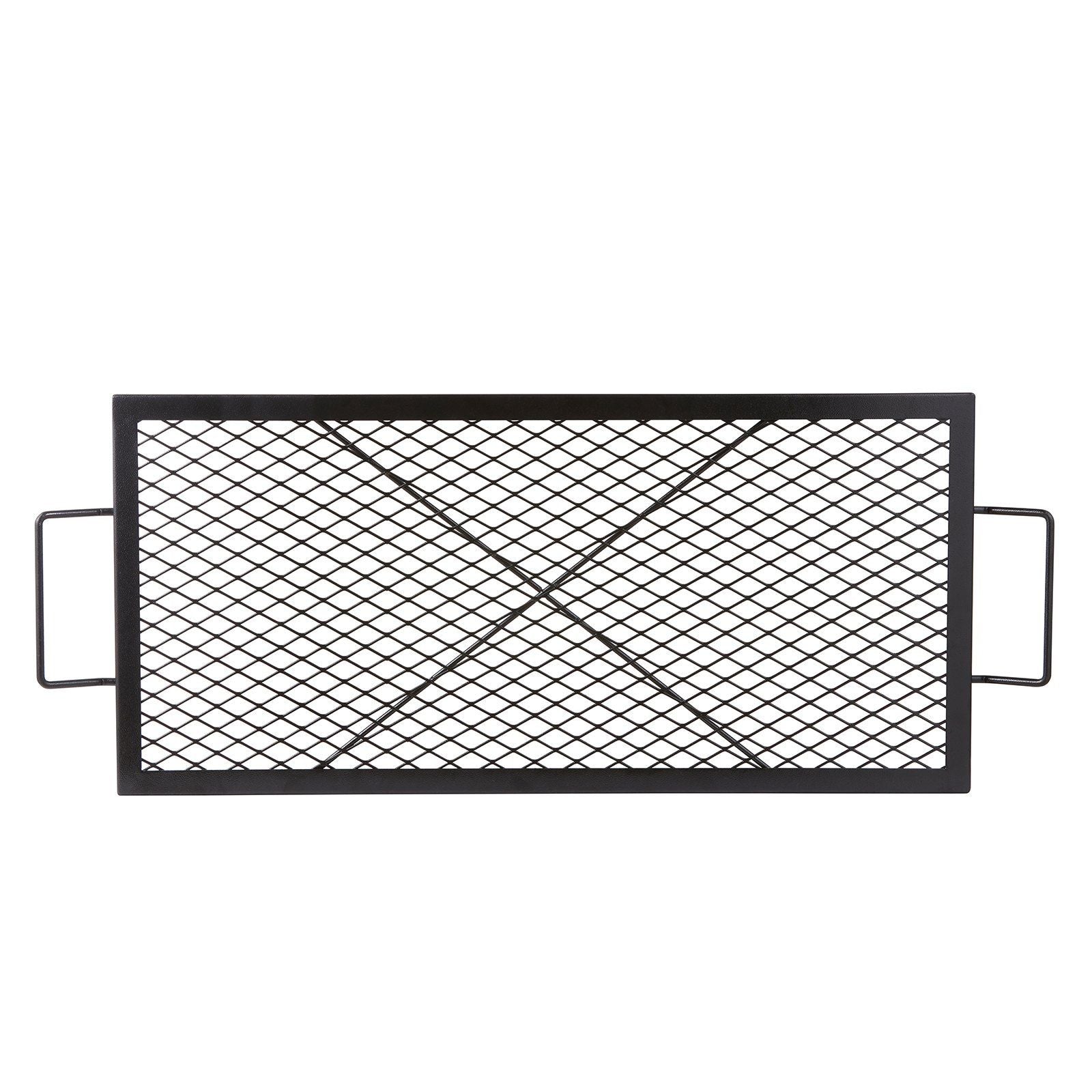X-Marks Fire Pit Grill Grate, Rectangle Cooking Grate, Heavy Duty Steel Campfire BBQ Grill Grid with Handle & V952-FXSKKWCHS3215H99QV0