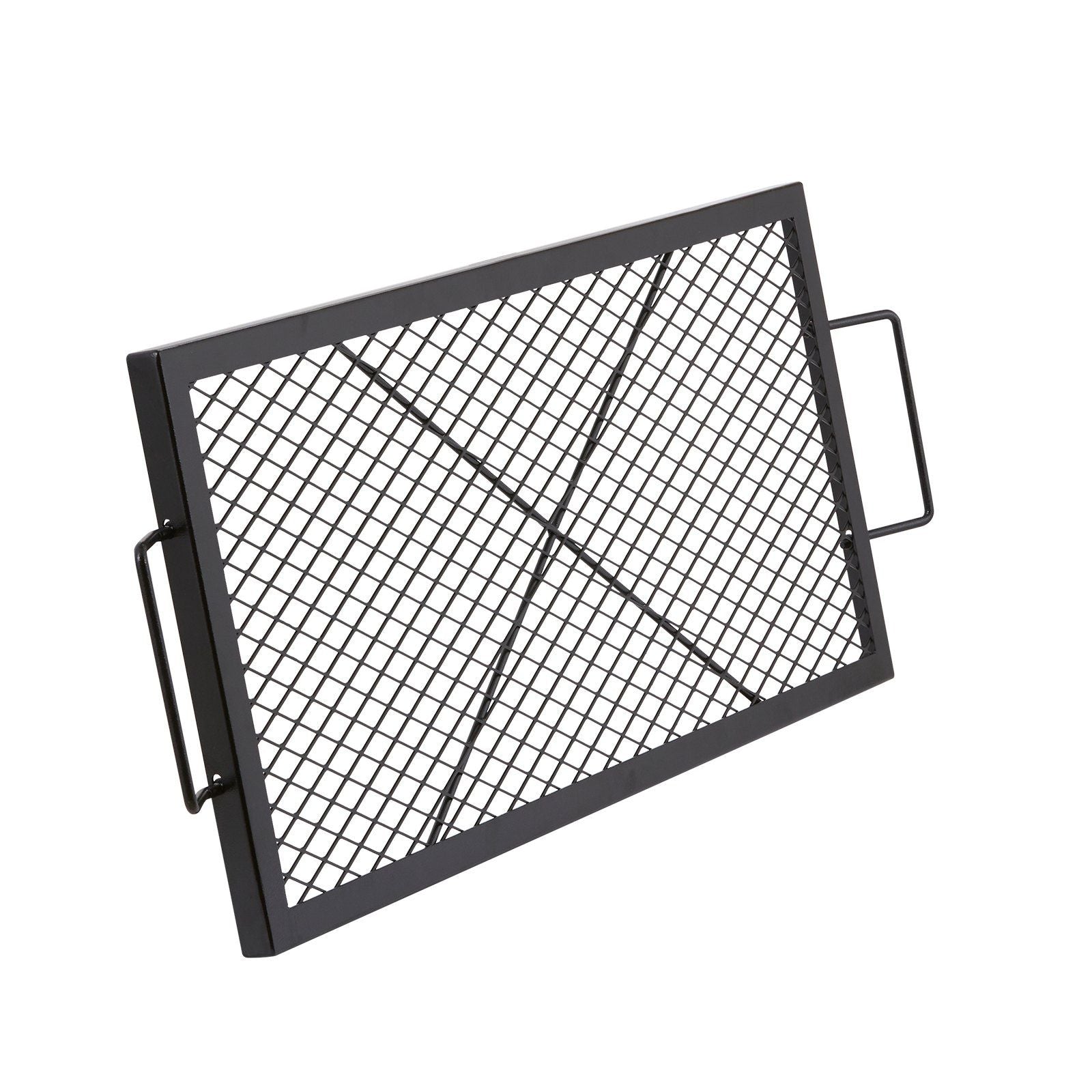 X-Marks Fire Pit Grill Grate, Rectangle Cooking Grate, Heavy Duty Steel Campfire BBQ Grill Grid with Handle & V952-FXSKKWCHS3215H99QV0