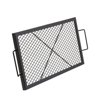 X-Marks Fire Pit Grill Grate, Rectangle Cooking Grate, Heavy Duty Steel Campfire BBQ Grill Grid with Handle & V952-FXSKKWCHS3215H99QV0