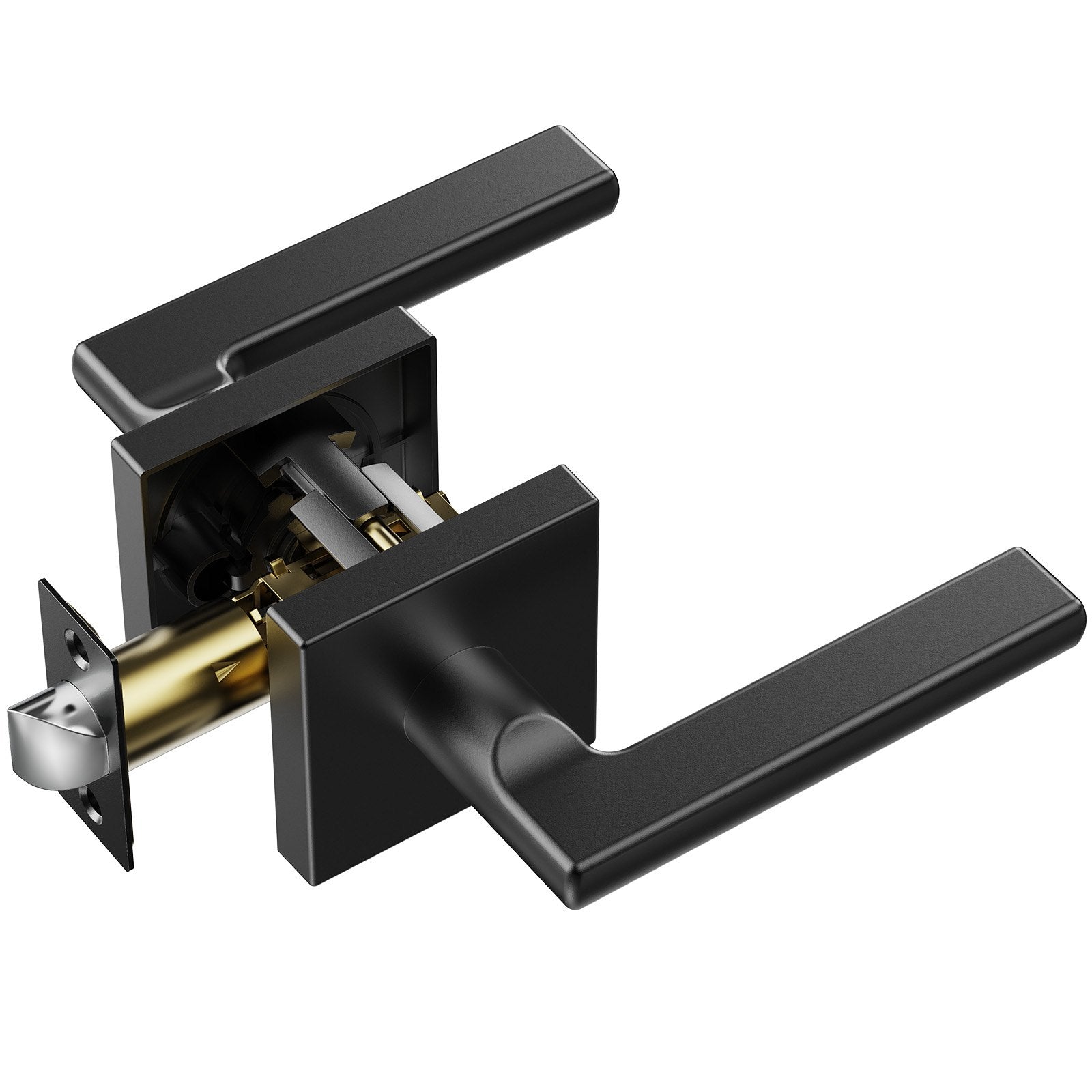 Passage Door Handle, 1 Pack Matte Black Door Lever, Left or Right Handing Reversible Lever Non-Locking, V952-FXTDMBS1J000C0BM2V0