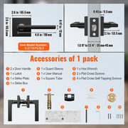 Passage Door Handle, 1 Pack Matte Black Door Lever, Left or Right Handing Reversible Lever Non-Locking, V952-FXTDMBS1J000C0BM2V0