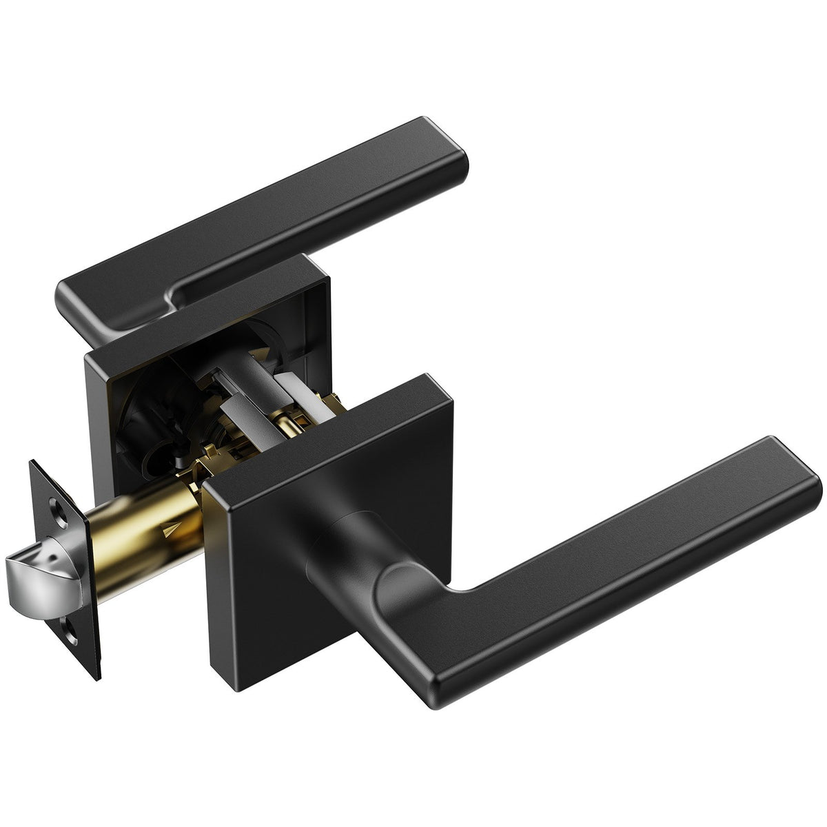 Passage Door Handle, 1 Pack Matte Black Door Lever, Left or Right Handing Reversible Lever Non-Locking, V952-FXTDMBS1J000C0BM2V0