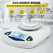 Lab Analytical Balance Digital Precision Scale 500gx0.01g High Precision V952-FXTPAC500G200VLIMV3