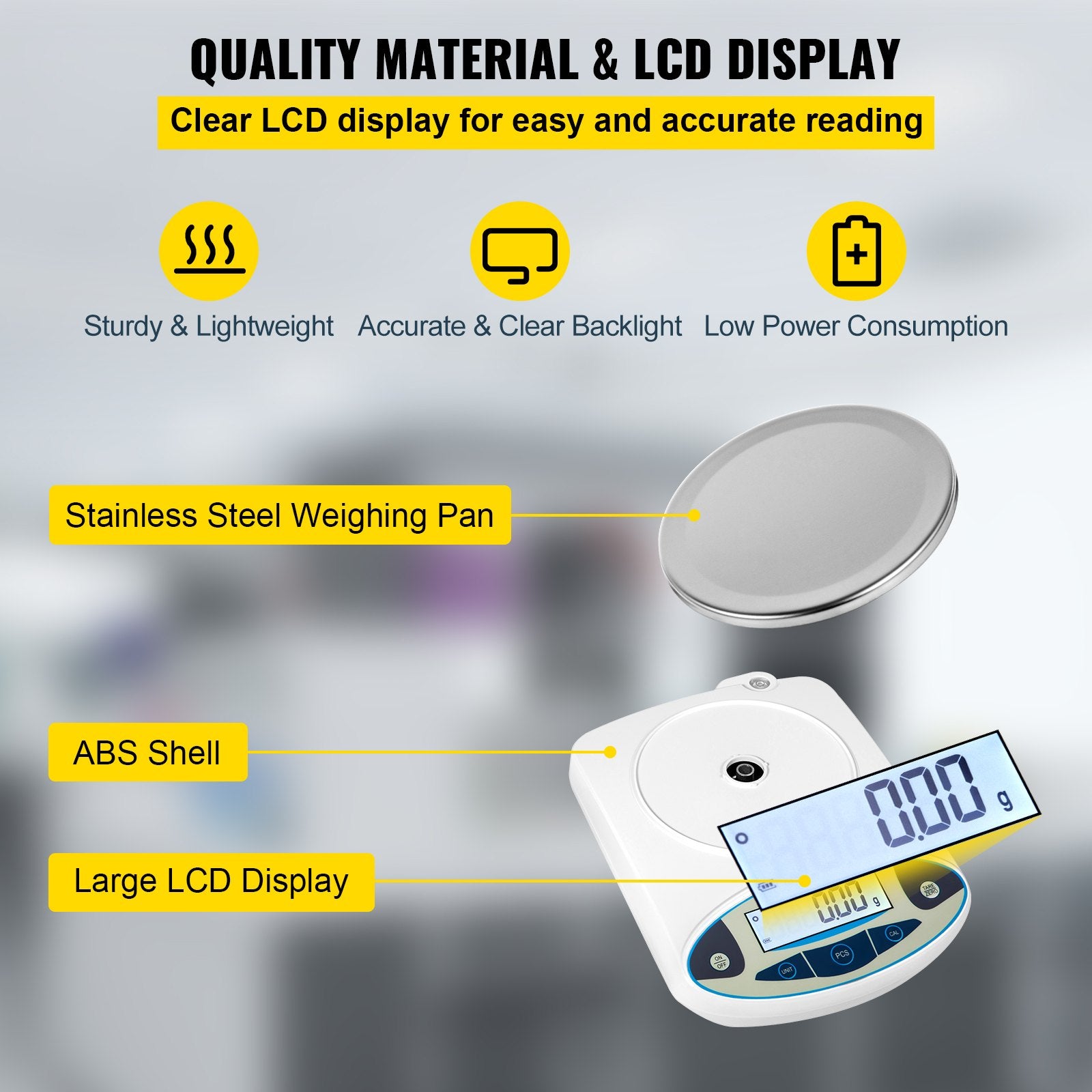 Lab Analytical Balance Digital Precision Scale 500gx0.01g High Precision V952-FXTPAC500G200VLIMV3