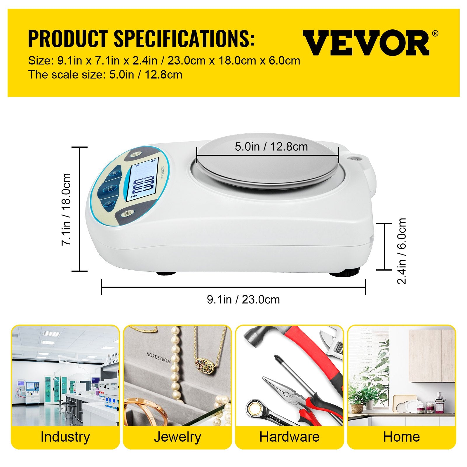 Lab Analytical Balance Digital Precision Scale 500gx0.01g High Precision V952-FXTPAC500G200VLIMV3