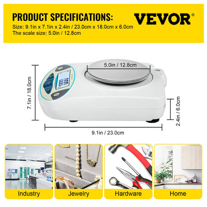 Lab Analytical Balance Digital Precision Scale 500gx0.01g High Precision V952-FXTPAC500G200VLIMV3