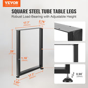 711.2MM Adjustable Furniture Legs, Square Reinforced Steel Office Table legs Set of 2 for DIY, Max Load V952-FXZTHSGFX28XXZDT7V0