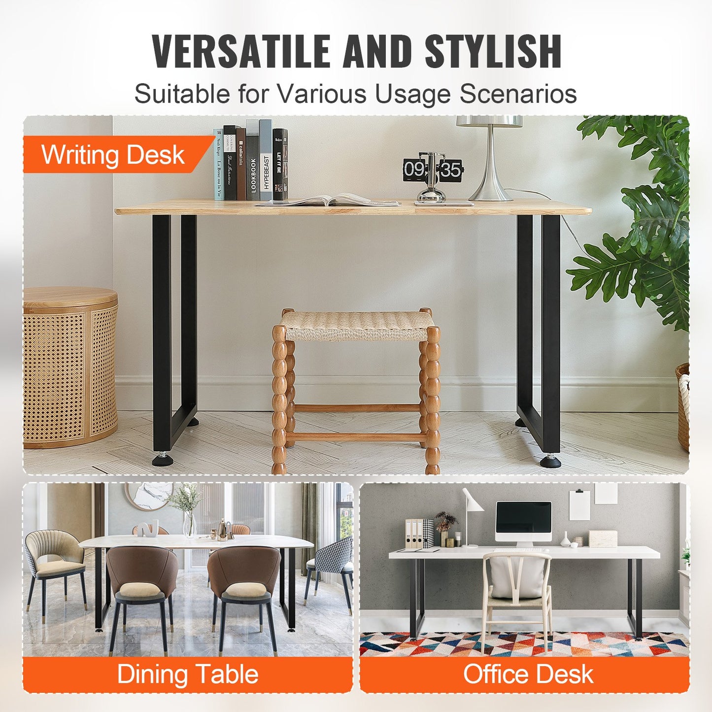 711.2MM Adjustable Furniture Legs, Square Reinforced Steel Office Table legs Set of 2 for DIY, Max Load V952-FXZTHSGFX28XXZDT7V0