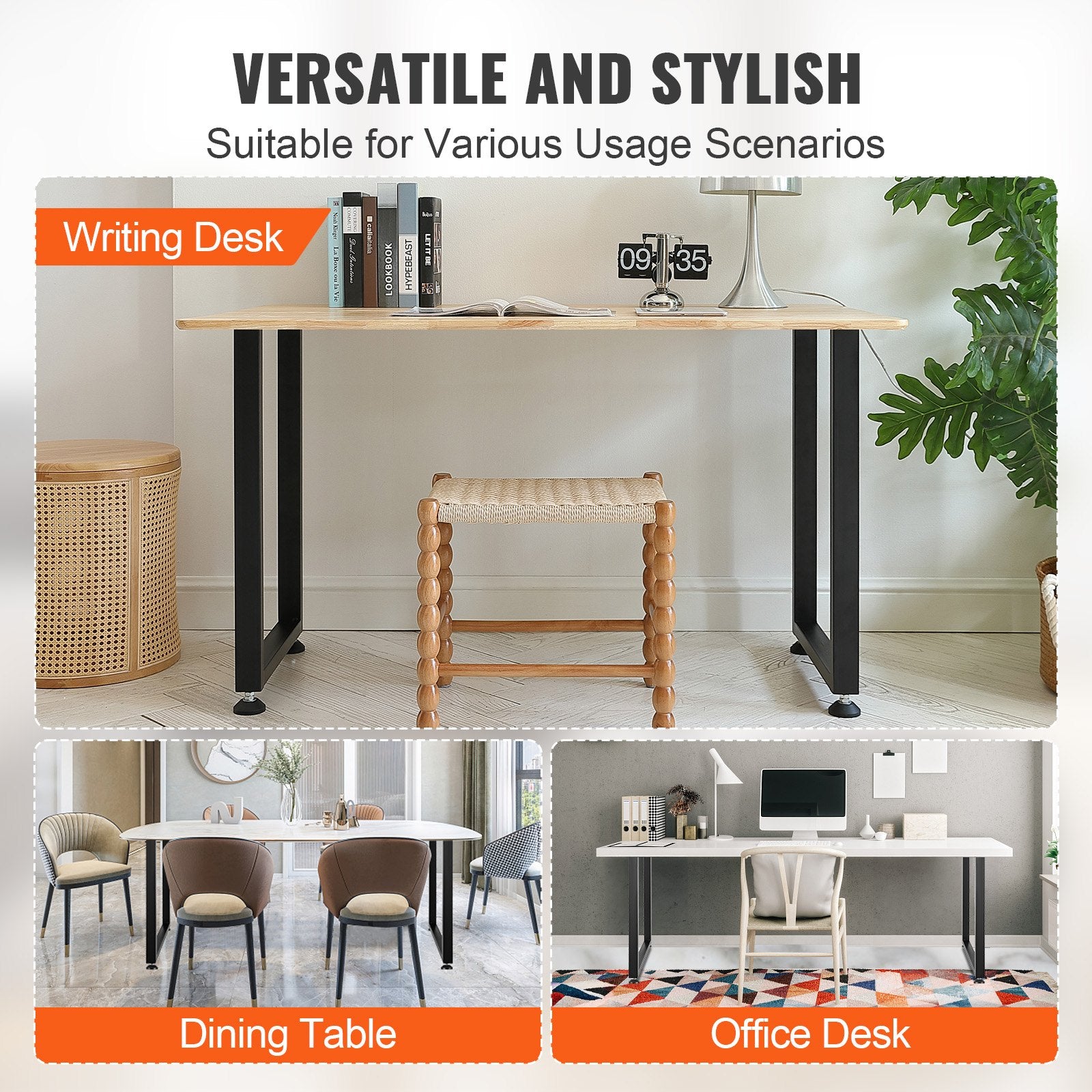 711.2MM Adjustable Furniture Legs, Square Reinforced Steel Office Table legs Set of 2 for DIY, Max Load V952-FXZTHSGFX28XXZDT7V0