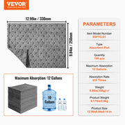 Spill Absorbent Pads, Universal Absorbing Mat Absorbs up 12 Gal, 13" L x10" W Polypropylene Absorbent Pad for V952-FYCKZYPTYXXS5YJ6NV0