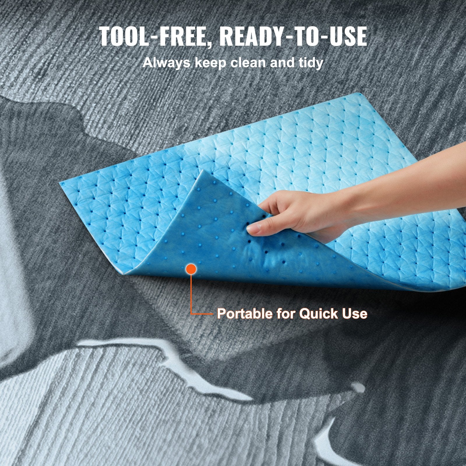 Spill Absorbent Pads, Water Absorbing Mat Pad in Dispenser Box, 6 Gal Capacity, 15" L x19" W Polypropylene V952-FYCKZYPXSXXSJ71XHV0