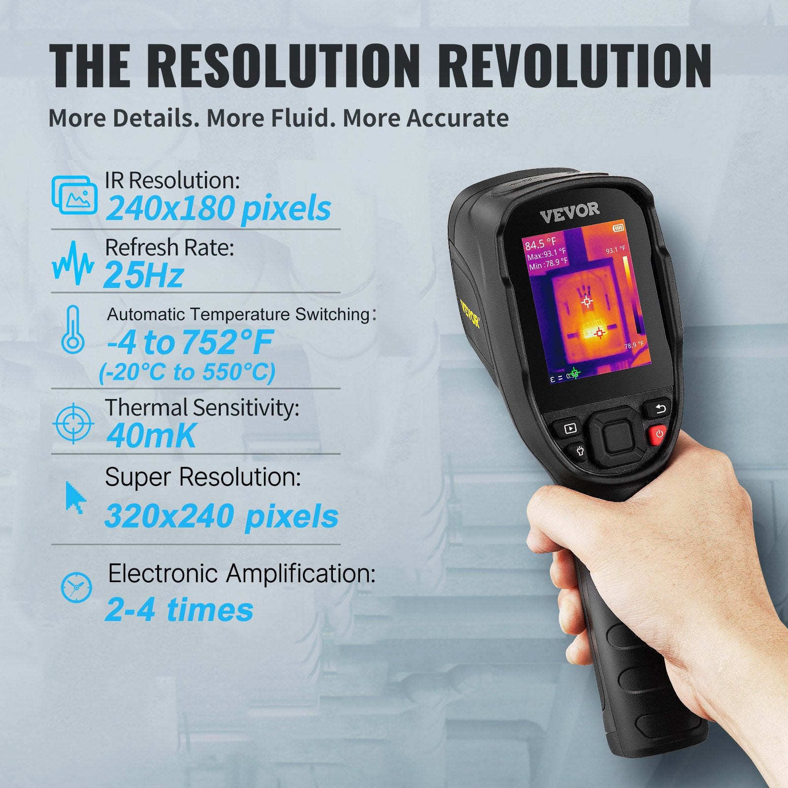 Infrared Thermal Imager Thermal Camera IR Resolution 240x180 2.8" LCD Screen V952-FYHWRXYWWWIFINPTKV0