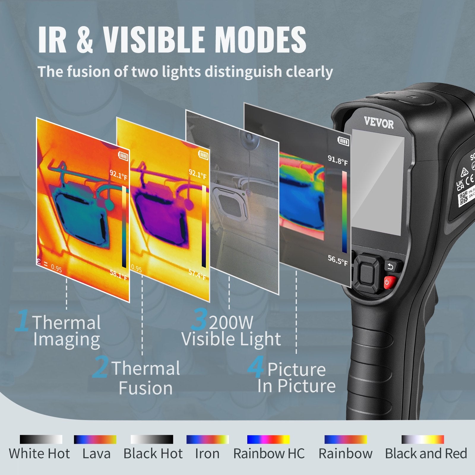 Infrared Thermal Imager Visible Light Camera 2MP IR Resolution 240x180 V952-FYHWRXYWYWIFIR7JZV0