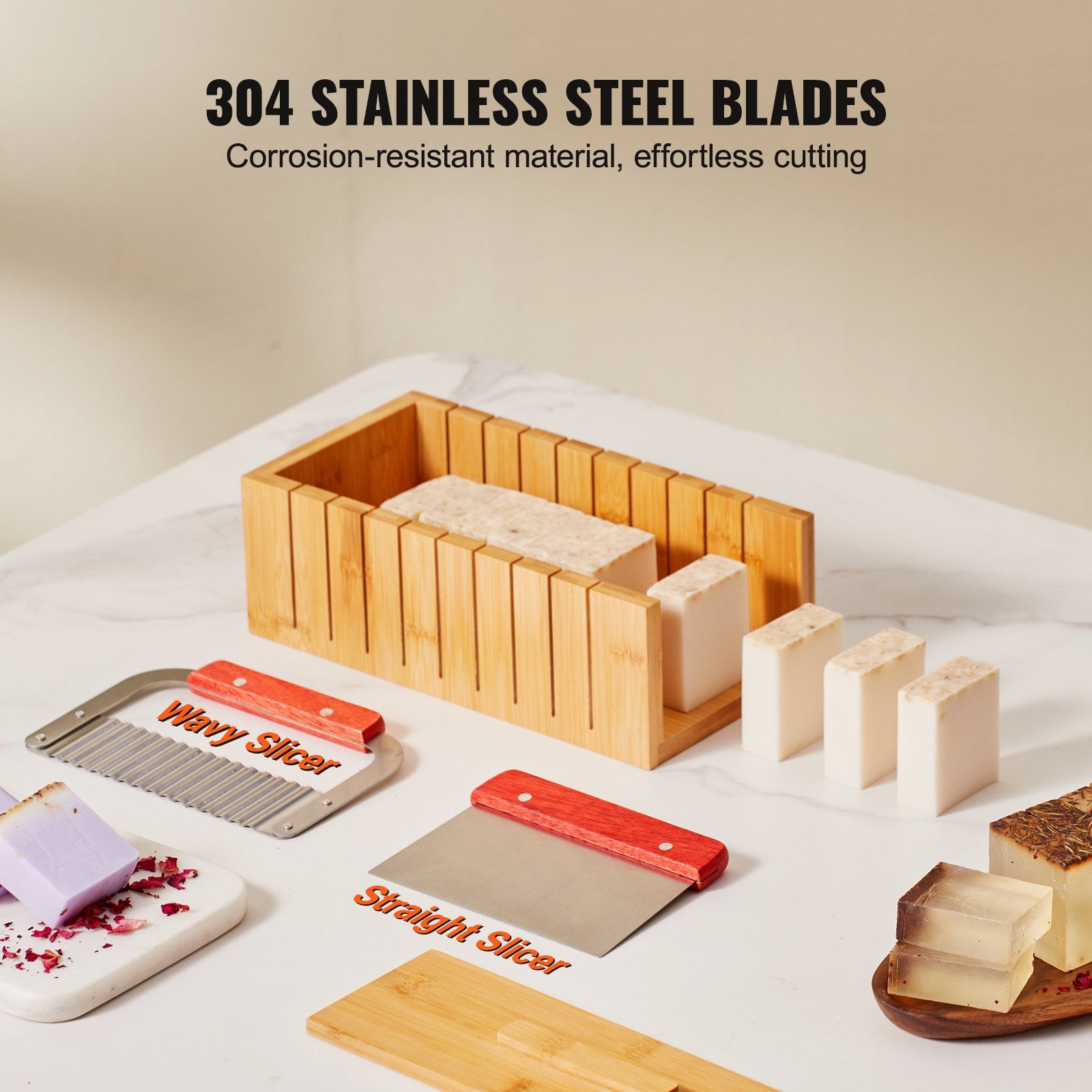 Soap Making Kit, Bamboo Cutting Box and Inner Box with Silicone Mold, Stainless Steel Straight Cutter and V952-FZQDSQGMJQGD1UP7YV0
