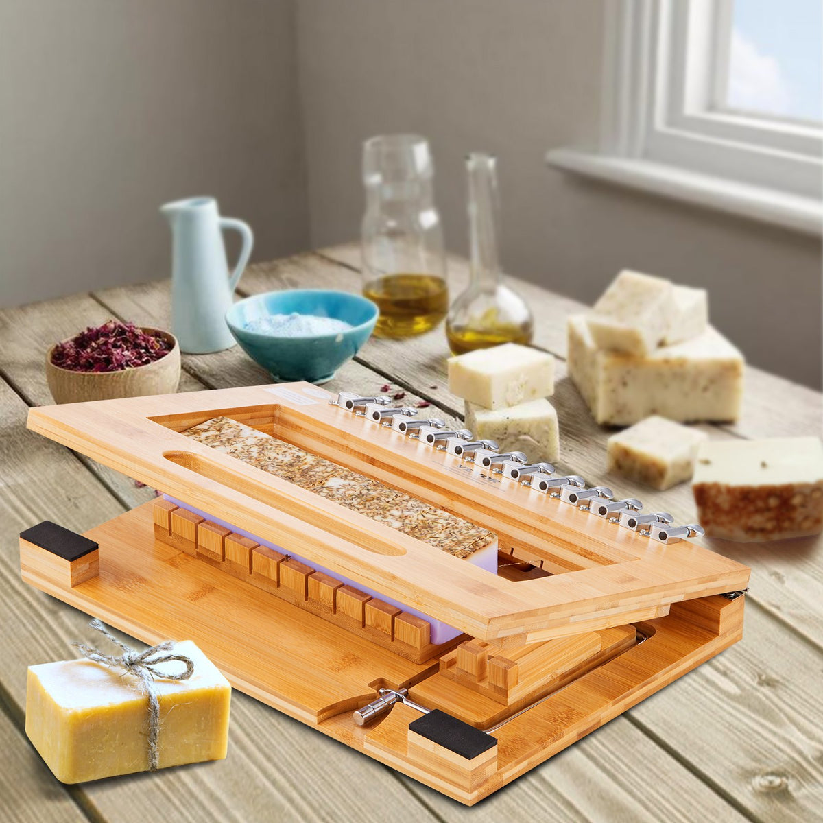 Soap Cutter, Cut 1-12 Bars, Precisely and Accurately Cut 1 Inch Bars, Bamboo Soap Slicer With Steel Wire, V952-FZQGSQGDDQG0B2GL6V0