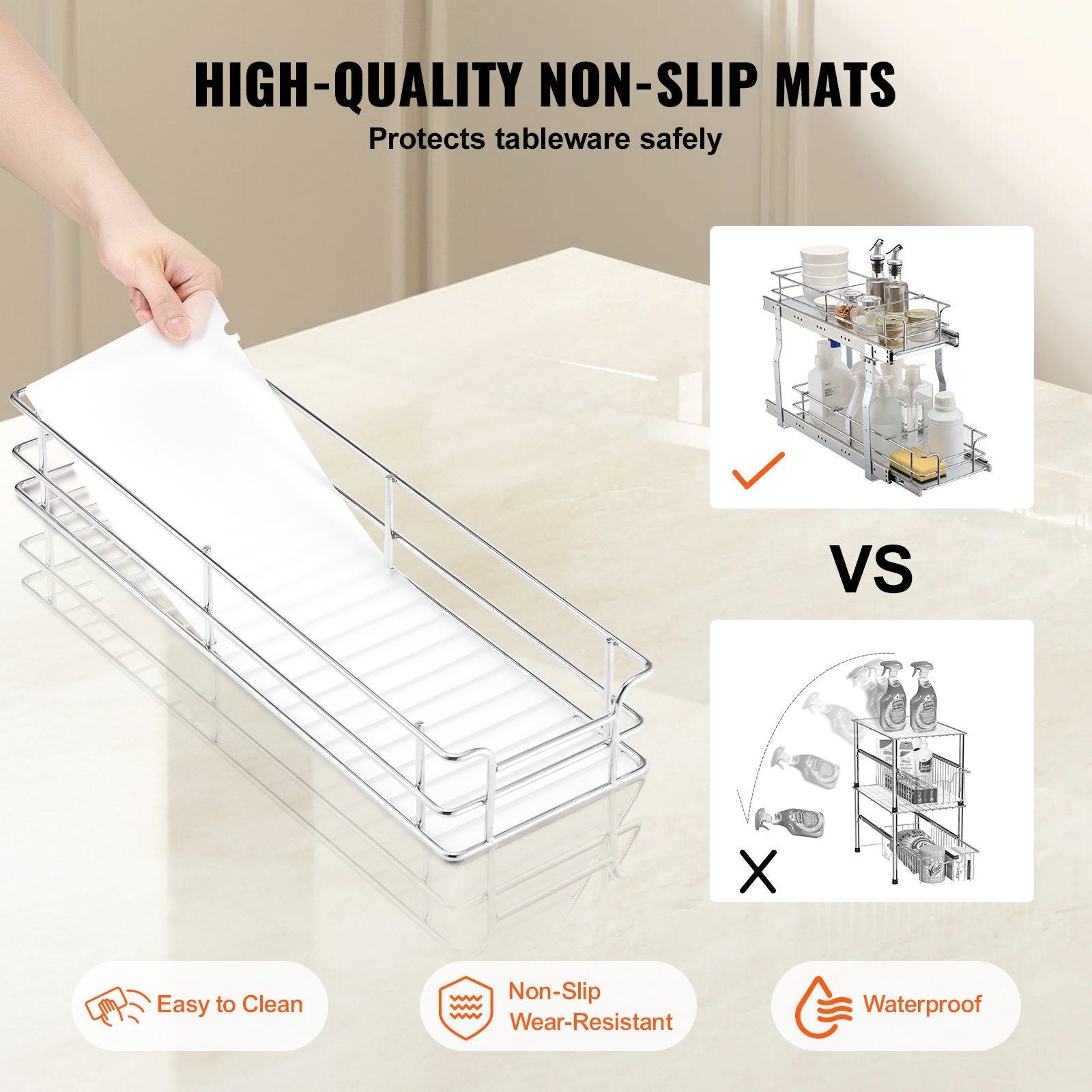 215 x 533 x 385mm Pull Out Cabinet Organizer, Heavy Duty Slide Out Pantry Shelves, Steel Roll Out Drawers, V952-FZSLLDGGEC8YYL3H6V0