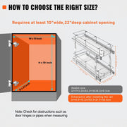 215 x 533 x 385mm Pull Out Cabinet Organizer, Heavy Duty Slide Out Pantry Shelves, Steel Roll Out Drawers, V952-FZSLLDGGEC8YYL3H6V0