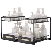 2-Tier Wire Pull Out Cabinet Under Sink Basket Organizer 10.7"x14.2" 2PCS V952-FZSLLTGPFECS5ERAHV0
