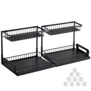 2-Tier Wire Pull Out Cabinet Under Sink Basket Organizer 10.7"x14.2" 2PCS V952-FZSLLTGPFECS5ERAHV0