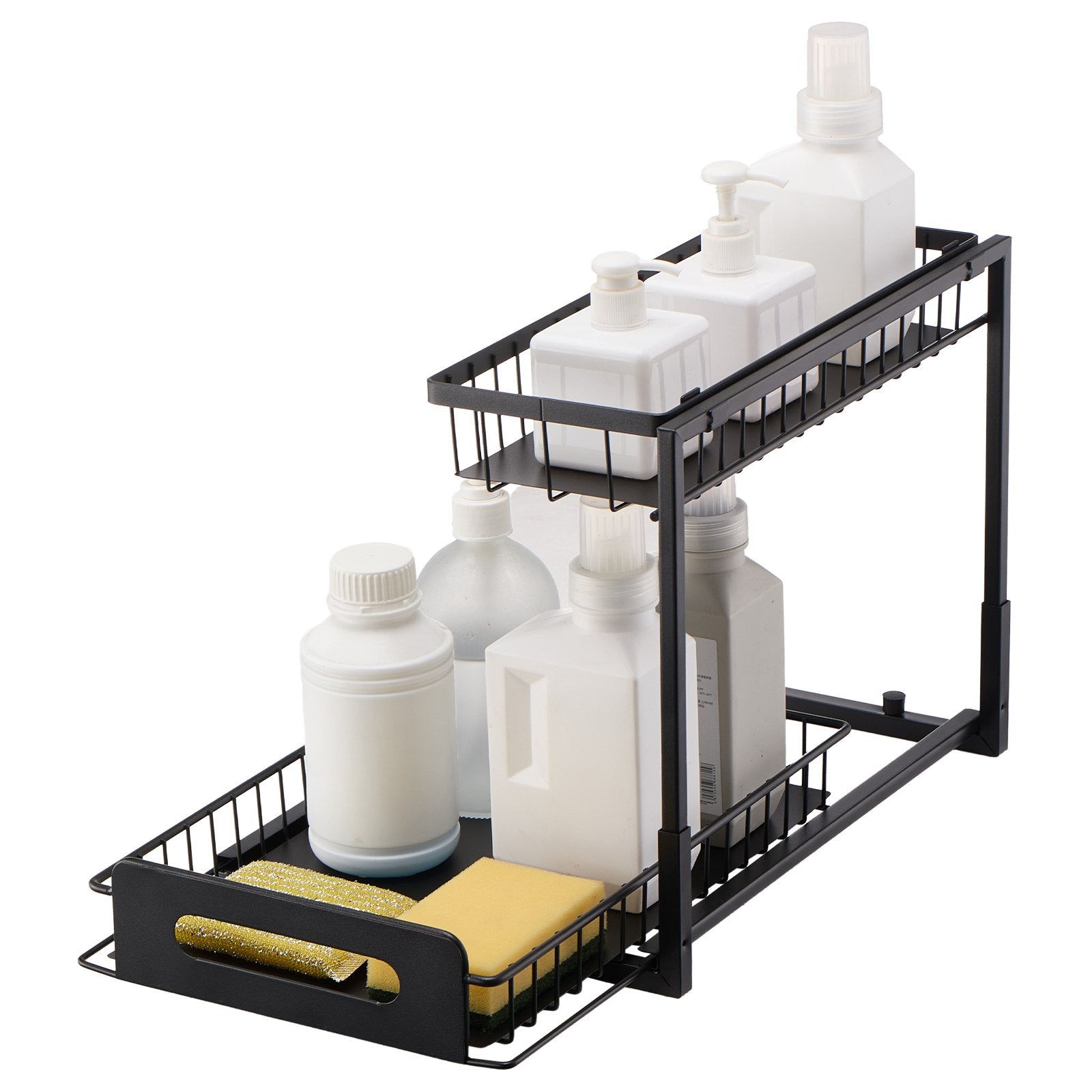 2-Tier Wire Pull Out Cabinet Under Sink Organizer 10.7"x14.2" Drawer Basket V952-FZSLLTGPFECSRVFBHV0